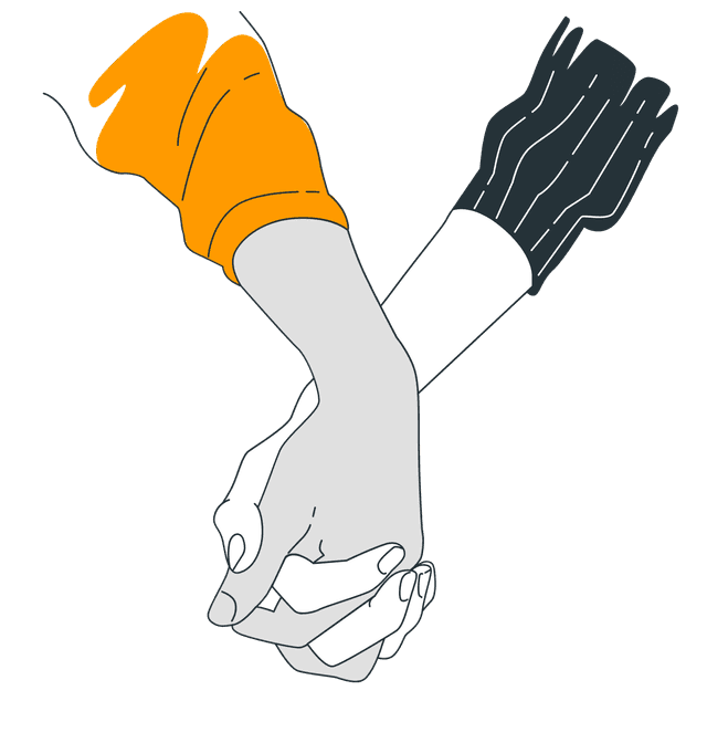Helping hands illustration